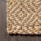 JONATHAN Y Hira Hand Woven Diamond Chunky Jute Natural Runner Rug, 2x8, Bohemian, Transitional, Easy-Cleaning for Living Room, Bedroom, Kitchen, Pet Friendly, Non-Shedding (NFR100A-28)