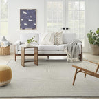 Nourison Home Courtyard Ivory Charcoal 9' x 12' Area Rug - Easy Clean, Non Shedding, Bed Room, Living Room, Dining Room, Kitchen (9' x 12')