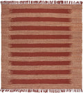 SAFAVIEH Natural Fiber Collection Area Rug - 7' Square, Natural & Rust, Handmade Jute & Cotton, Ideal for Living Room, Bedroom, Dining Space (NF124P)