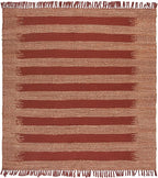 SAFAVIEH Natural Fiber Collection Area Rug - 7' Square, Natural & Rust, Handmade Jute & Cotton, Ideal for Living Room, Bedroom, Dining Space (NF124P)