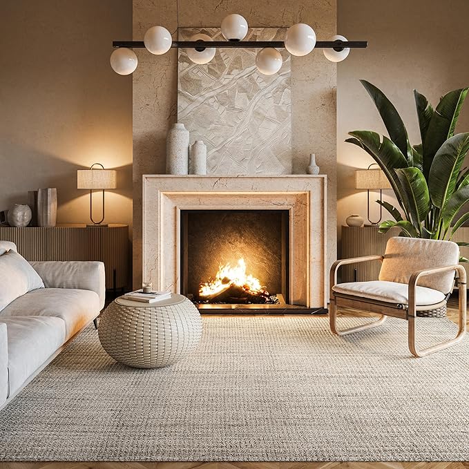 Nuloom Ashli Hand Woven, Off-White, 8'6" x 11'6", Farmhouse, Jute, Soft and Textured, High Traffic, Stain Resistant, Easy Clean, Durable Area Rug for Bedroom, Living Room, Dining, Den, Foyer, Entryway