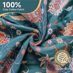 Boho Throw Blanket for Bed,100% Ultra Cotton Soft Breathable Bed Throw Floral Printed Farmhouse Decor Rustic Bed Throws for Couch Sofa Quilt White Flowers 90" x 98"