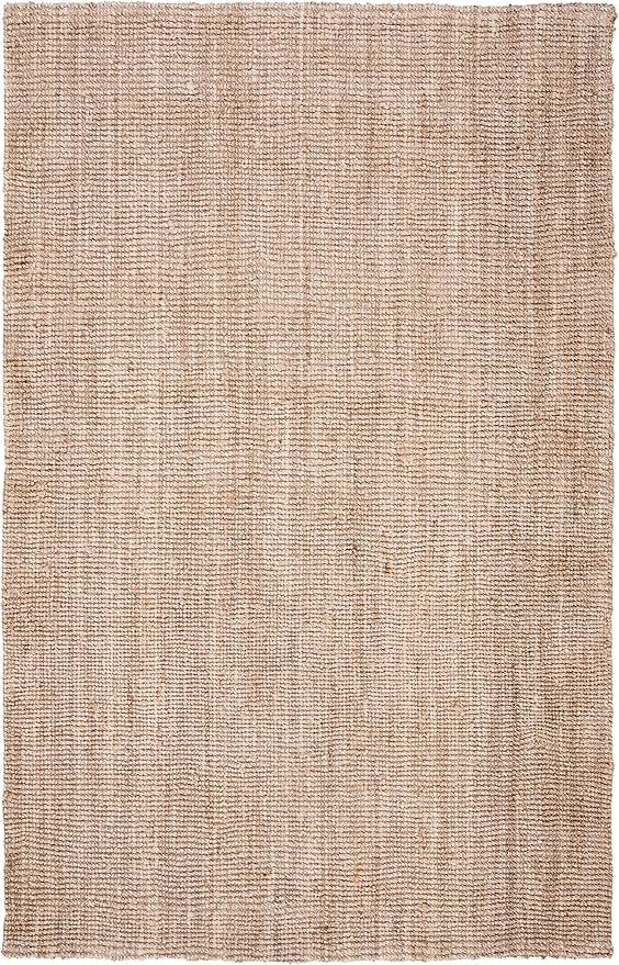 SAFAVIEH Natural Fiber Collection Accent Rug - 4' x 6', Grey, Handmade Farmhouse Country Boho Rustic Jute, Ideal for High Traffic Areas in Entryway, Living Room, Bedroom (NF808F)