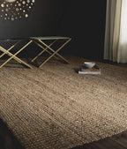 SAFAVIEH Area Rug 6x9 - Natural Fiber Collection - Natural Brown, Handmade Jute, Farmhouse Style, Chunky Textured Thick Pile (NF447A)