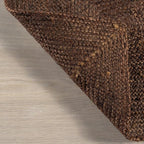 Rugs USA Juniper Tiled Jute Area Rug, 4x6, Dark Brown