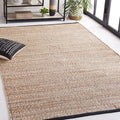 SAFAVIEH Natural Fiber Collection Accent Rug - 4' x 6', Natural & Black, Handmade Farmhouse Boho Coastal Rustic Jute, Ideal for High Traffic Areas in Entryway, Living Room, Bedroom (NF832A)