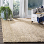 SAFAVIEH Area Rug 9x12 - Natural Fiber Collection - Large - Natural Brown, Handmade Jute, Basketweave Design (NF401A)