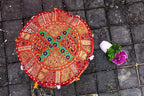 THE ART BOX Cotton Patchwork Vintage Boho Embroidered Bean Bag Seating Pouf Covers Ottoman Kids Stool Decorative Chair Boho Home Décor (14x22 Inches, Cover Only)
