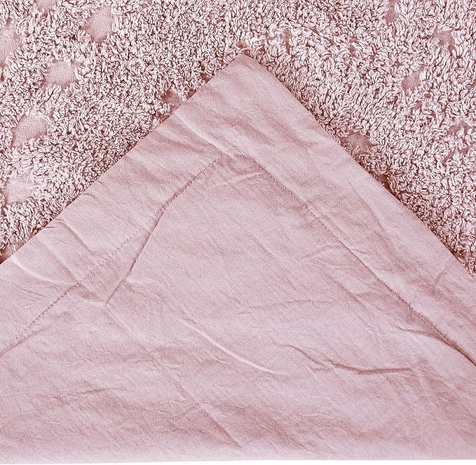 Better Trends Rio Collection is Super Soft and Light Weight in Floral Design 100% Cotton Tufted Unique Luxurious Machine Washable Tumble Dry, Euro Sham, Pink
