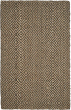 SAFAVIEH Natural Fiber Collection Area Rug - 6' x 9', Natural & Grey, Handmade Jute, Ideal for High Traffic Areas in Living Room, Bedroom (NF181D)