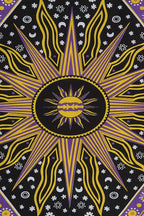 Popular Handicrafts Wall Hanging Tapestry For Bedroom Hippie Burning Sun and Moon Meditation Bohemian Hippy Psychedelic Design Indian Tapestries Bedspread 30 x 40 Inches (76 x 101 cms), Blue