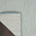 Nourison Home Courtyard Ivory Aqua 9' x 12' Area Rug - Easy Clean, Non Shedding, Bed Room, Living Room, Dining Room, Kitchen (9' x 12')