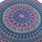 Popular Handicrafts Floor Pillow Cushion Cover - Hippie Mandala Square Ottoman Indian Elephant Camel Daybed Oversized Cotton Cushion Cover with Heavy Duty Zipper - Dog-Pets Bed, 35" Blue Pink