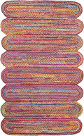 SAFAVIEH Cape Cod Collection Accent Rug - 4' x 6', Red & Multi, Handmade Braided Jute & Cotton, Ideal for High Traffic Areas in Entryway, Living Room, Bedroom (CAP208Q)