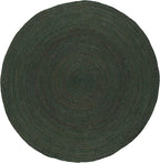 SAFAVIEH Natural Fiber Collection Area Rug - 5' Round, Dark Green, Handmade Jute, Ideal for High Traffic Areas in Living Room, Bedroom (NFB901Y)