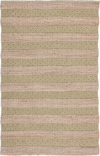SAFAVIEH Natural Fiber Collection Area Rug - 6' x 9', Green & Natural, Handmade Boho Farmhouse Rustic Jute & Cotton, Ideal for High Traffic Areas in Living Room, Bedroom (NFB653Y)