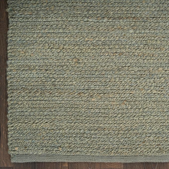 Nourison Home Natural Jute Sage 4' x 6' Area Rug - Easy Clean, Non Shedding, Bed Room, Living Room, Dining Room, Kitchen (4' x 6')