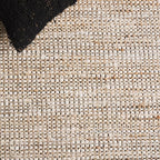 SAFAVIEH Cape Cod Collection Area Rug - 6' x 9', Ivory & Beige, Handmade Denim & Jute, Ideal for The Living Room, Dining, Bedroom (CAP153A)
