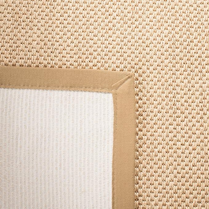 SAFAVIEH Area Rug 3x5 - Natural Fiber Collection - Maize & Linen Color, Sisal, Woven Design with Border (NF141B)