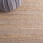 SAFAVIEH Natural Fiber Collection Area Rug - 6' x 9', Grey & Natural, Handmade Boho Farmhouse Rustic Jute & Cotton Jute, Ideal for High Traffic Areas in Living Room, Bedroom (NFB654F)