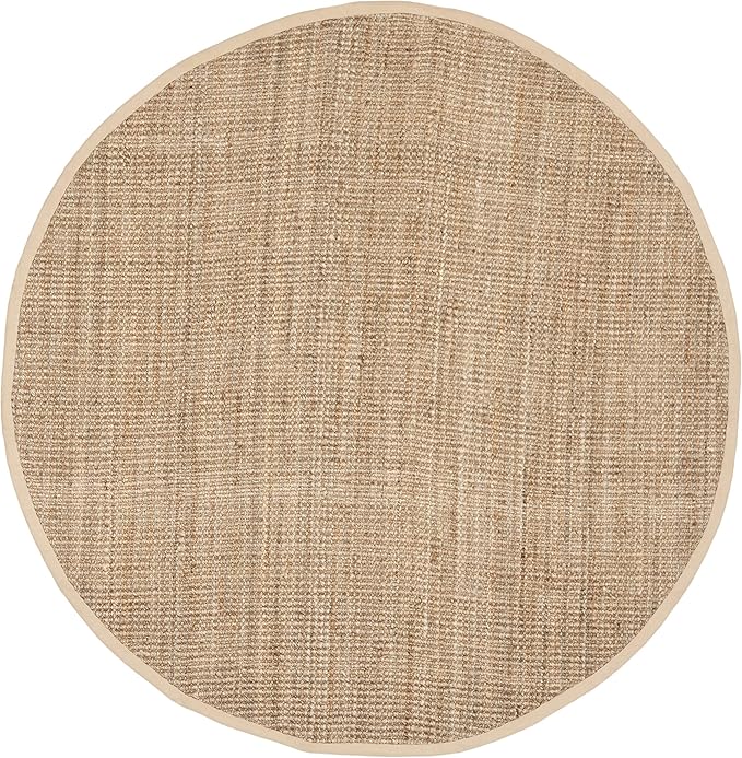 SAFAVIEH Natural Fiber Collection 4' Round Natural NF730C Handmade Farmhouse Premium Jute Area Rug