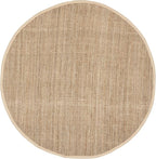 SAFAVIEH Natural Fiber Collection 4' Round Natural NF730C Handmade Farmhouse Premium Jute Area Rug