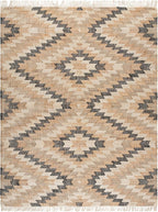 SAFAVIEH Area Rug 8x10 - Natural Fiber Collection - Large - Natural & Black, Handmade Jute, Boho Style, Ideal for Living Room, Bedroom, Dining Space (NFB401A)