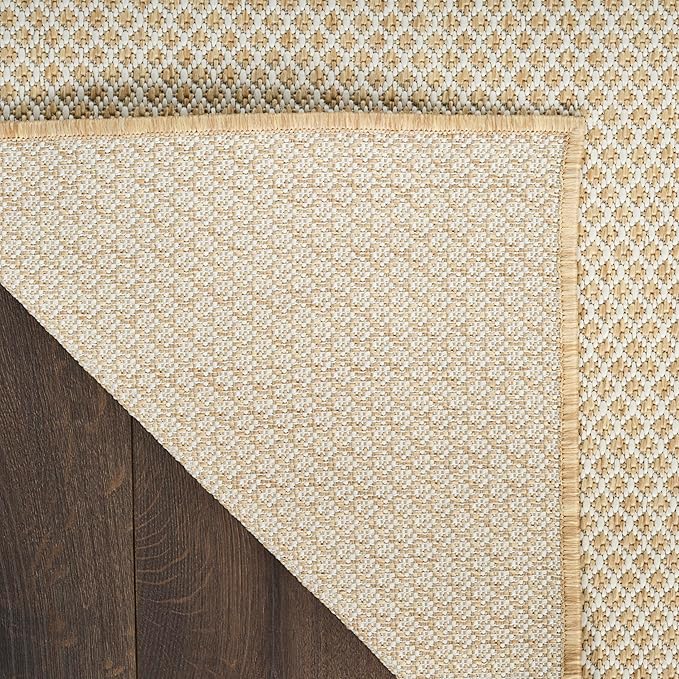 Nourison Home Courtyard Natural 2'2" x 8' Area Rug - Easy Clean, Non Shedding, Bed Room, Living Room, Dining Room, Kitchen (8' Runner)