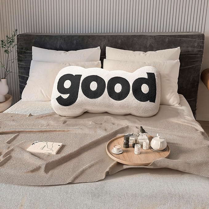Johnear Headboard Pillow White Plush Reading Back Support for Bed Sitting Up Adult Daybed Sofa College Dorm Bed Headboard Backrest Cushion Bolster Throw Body Pillow Twin