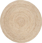 SAFAVIEH Natural Fiber Collection Area Rug - 7' Round, Natural & Ivory, Handmade Boho Charm Braided Jute, Ideal for High Traffic Areas in Living Room, Bedroom (NF804B)