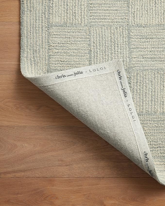 Loloi Chris Loves Julia Francis Collection FRA-03 Silver/Sky 7'-9" x 9'-9" Area Rug
