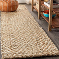 JONATHAN Y Hira Hand Woven Diamond Chunky Jute Natural Runner Rug, 2x8, Bohemian, Transitional, Easy-Cleaning for Living Room, Bedroom, Kitchen, Pet Friendly, Non-Shedding (NFR100A-28)