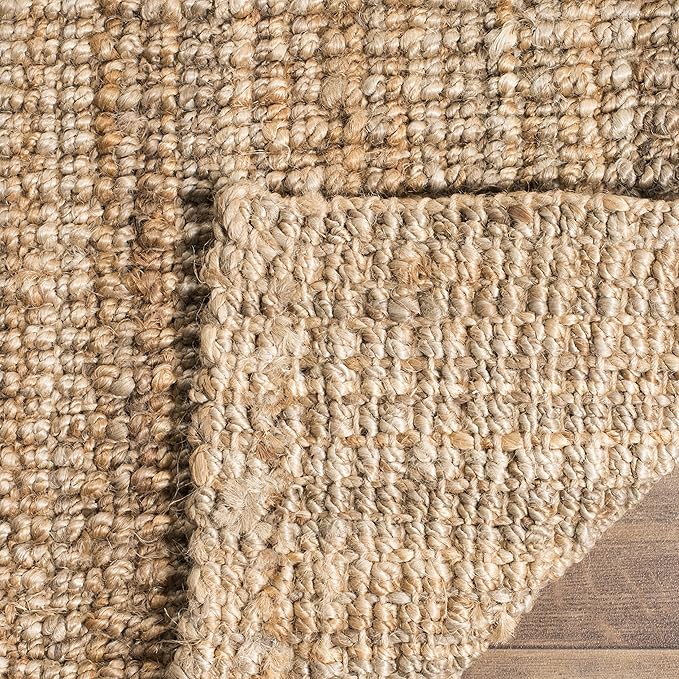 SAFAVIEH Area Rug 10x14 - Natural Fiber Collection - Large - Natural Brown, Handmade Jute, Farmhouse Style, Chunky Textured Thick Pile (NF447A)