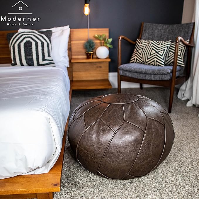 Moderner Pouf Ottoman Chocolate Brown Color