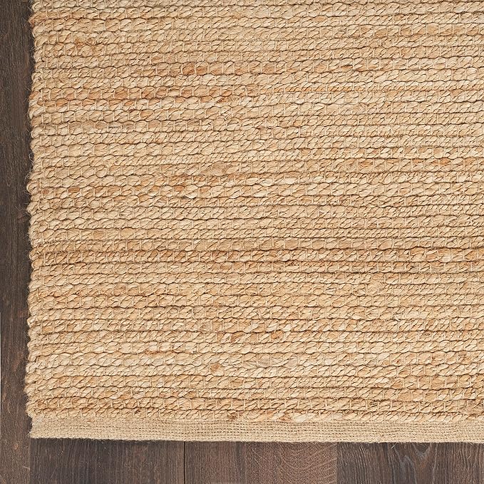 Nourison Home Natural Jute Natural 2'3" x 12' Area Rug - Easy Clean, Non Shedding, Bed Room, Living Room, Dining Room, Kitchen (12' Runner)
