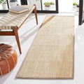 SAFAVIEH Natural Fiber Collection Runner Rug - 2'6" x 12', Maize & Grey, Sisal, Woven Design with Border (NF141G)