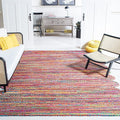 SAFAVIEH Area Rug 8x10 - Cape Cod Collection - Large - Red & Multi, Handmade Braided Jute & Cotton, Ideal for Living Room, Bedroom, Office, Dining Space (CAP208Q)