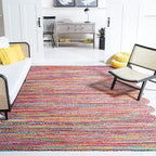 SAFAVIEH Area Rug 8x10 - Cape Cod Collection - Large - Red & Multi, Handmade Braided Jute & Cotton, Ideal for Living Room, Bedroom, Office, Dining Space (CAP208Q)
