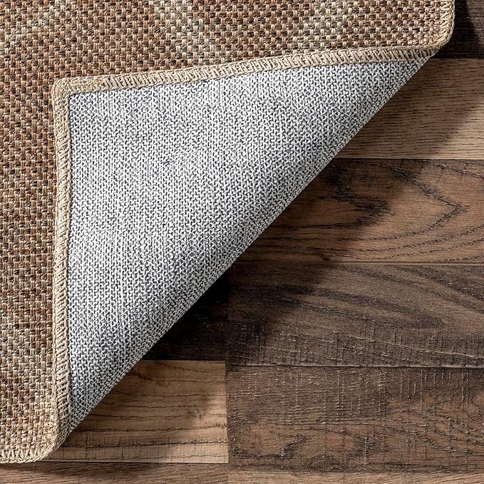 nuLOOM 5' x 8' Easy-Jute Area Rug, Machine Washable, Non-Slip, for Living Room Bedroom Kids Room Nursery Home Decor, Cynna Brown