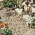 3x5 Easy Jute Outdoor Patio Rug Washable Brown Printed Entrance Area Rug for Living Room Lightweight Non Slip No Sheding Doormat Entryway Farmhouse Bedroom Backyard Kitchen Deck