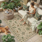 3x5 Easy Jute Outdoor Patio Rug Washable Brown Printed Entrance Area Rug for Living Room Lightweight Non Slip No Sheding Doormat Entryway Farmhouse Bedroom Backyard Kitchen Deck