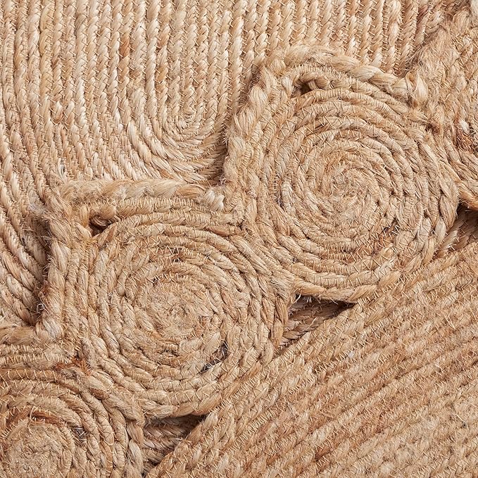 SAFAVIEH Natural Fiber Collection Area Rug - 10' Round, Natural, Handmade Boho Country Charm Jute, Ideal for High Traffic Areas in Living Room, Bedroom (NFB246A)