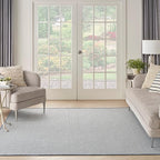 Nourison Home Courtyard Ivory Blue 8' x Square Area Rug - Easy Clean, Non Shedding, Bed Room, Living Room, Dining Room, Kitchen (8' x Square)