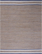 SAFAVIEH Area Rug 8x10 - Natural Fiber Collection - Large - Natural & Navy, Handmade Jute, Boho Farmhouse Style, Ideal for Living Room, Bedroom, Dining Space (NF874N)