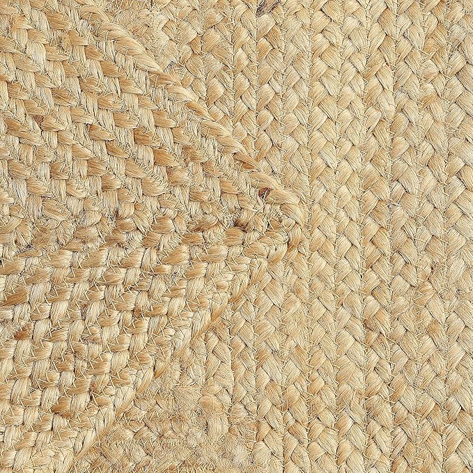 · REDEARTH · Rectangular Area Rug - 2'x3' Braided Natural Jute with Non-Skid Backing - Handwoven Boho Rug for Bedroom, Kitchen, Living Room - Farmhouse Aesthetic Home Decor - Durable Handmade Rug