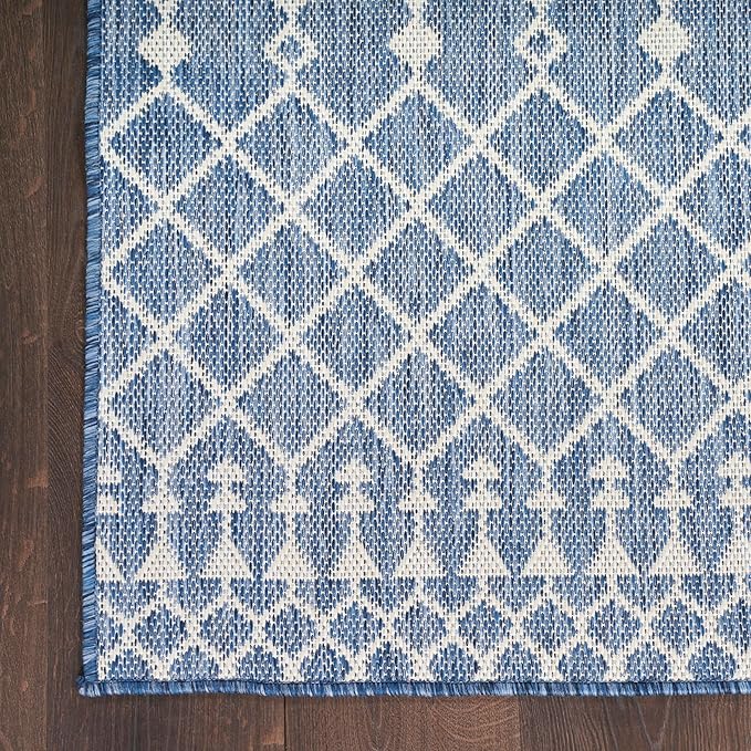 Nourison Home Positano Navy Blue 7' x 10' Area Rug - Easy Clean, Non Shedding, Bed Room, Living Room, Dining Room, Kitchen (7' x 10')