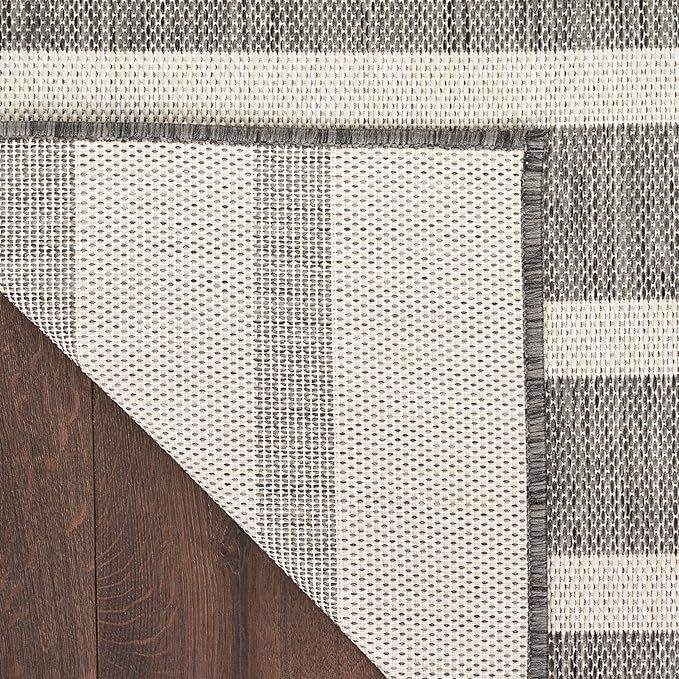 Nourison Home Positano Charcoal Ivory 9' x 12' Area Rug - Easy Clean, Non Shedding, Bed Room, Living Room, Dining Room, Kitchen (9' x 12')