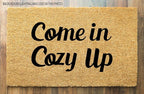 PLUS Haven Coco Coir Home Entrance Door Mat – 17.5" x 30" Come in Cozy Up Welcome Mat – Heavy-Duty Natural Fiber Doormat for Indoor & Outdoor Use