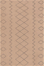 nuLOOM 5' x 8' Easy-Jute Area Rug, Machine Washable, Non-Slip, for Living Room Bedroom Kids Room Nursery Home Decor, Geometric Natural