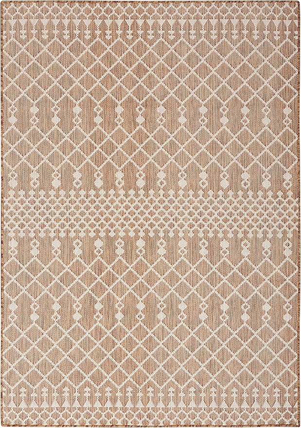 Nourison Home Positano Jute 5' x 7' Area Rug - Easy Clean, Non Shedding, Bed Room, Living Room, Dining Room, Kitchen (5' x 7')